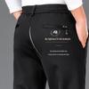 Men's Autumn/Winter Straight-Leg Stretch Pants - Thick, Elastic Waist, Loose-Fit Sports Trousers with Print