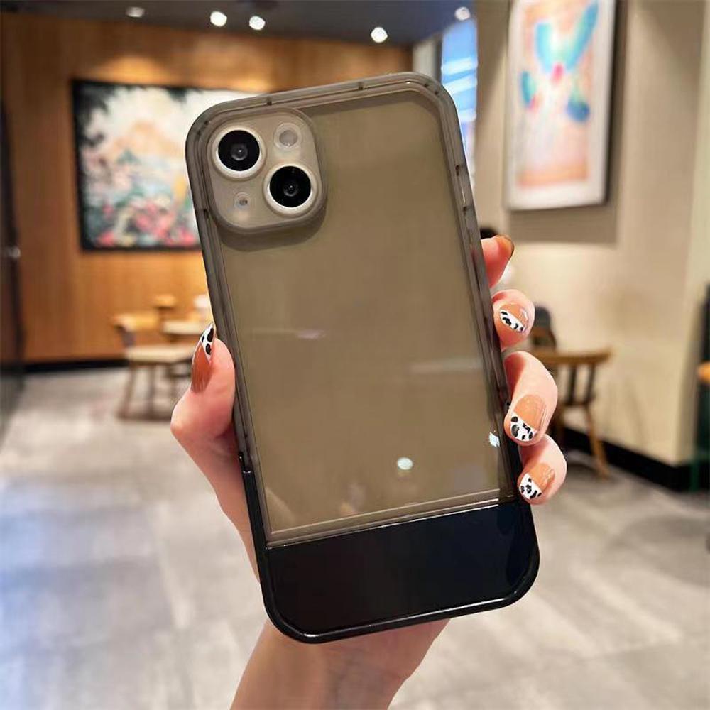 Роскошный чехол-подставка-кронштейн для iPhone 15 11 14 12 13 Pro Max X XR XS Max 14 15 6 6S 7 8 Plus SE 2020 2022 прозрачный мягкий чехол