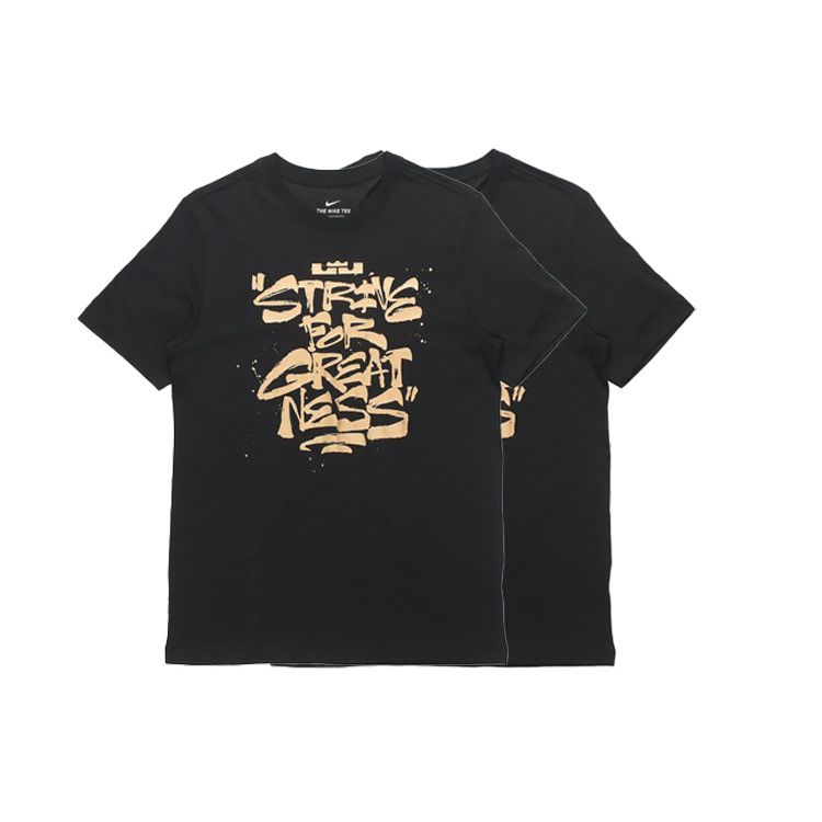 Nike Футболка с круглым вырезом Lebron Strive For Greatness Basketball Print для мужчин, черная DD0786-011