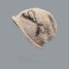 Autumn and Winter Jacquard Bow Brushed Hats for Women Warm Ear Protecting Headscarves  Cold Hats  Trendy Korean Style Knitted Hats