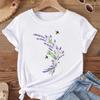 (Asian Size) Women Bee Flower Sweet 90s Trend Cute Clothing Print Tee Top Fashion T Shirt Woman Female Short Sleeve Graphic T-shirts