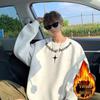 Мужская ретро-толстовка с круглым вырезом и флисовой подкладкой - Тяжелая осенне-зимняя базовая вещь