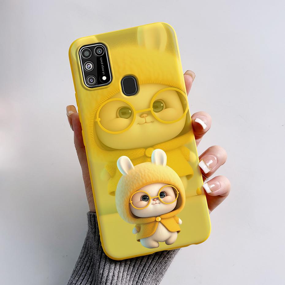 Силиконовый чехол для Samsung M31 M 31 Чехол Милый Кролик Панда Ударопрочный чехол для телефона для Samsung Galaxy M31s M31 s M315F M317F Etui
