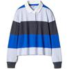 Uniqlo X JW Anderson Коллаборация Весна-Лето 2025 Color Block Вышитый Логотип Свободный Простой Коммутерская Рубашка-Поло с Длинным Рукавом Женские Топы Синий Черный 478681-64