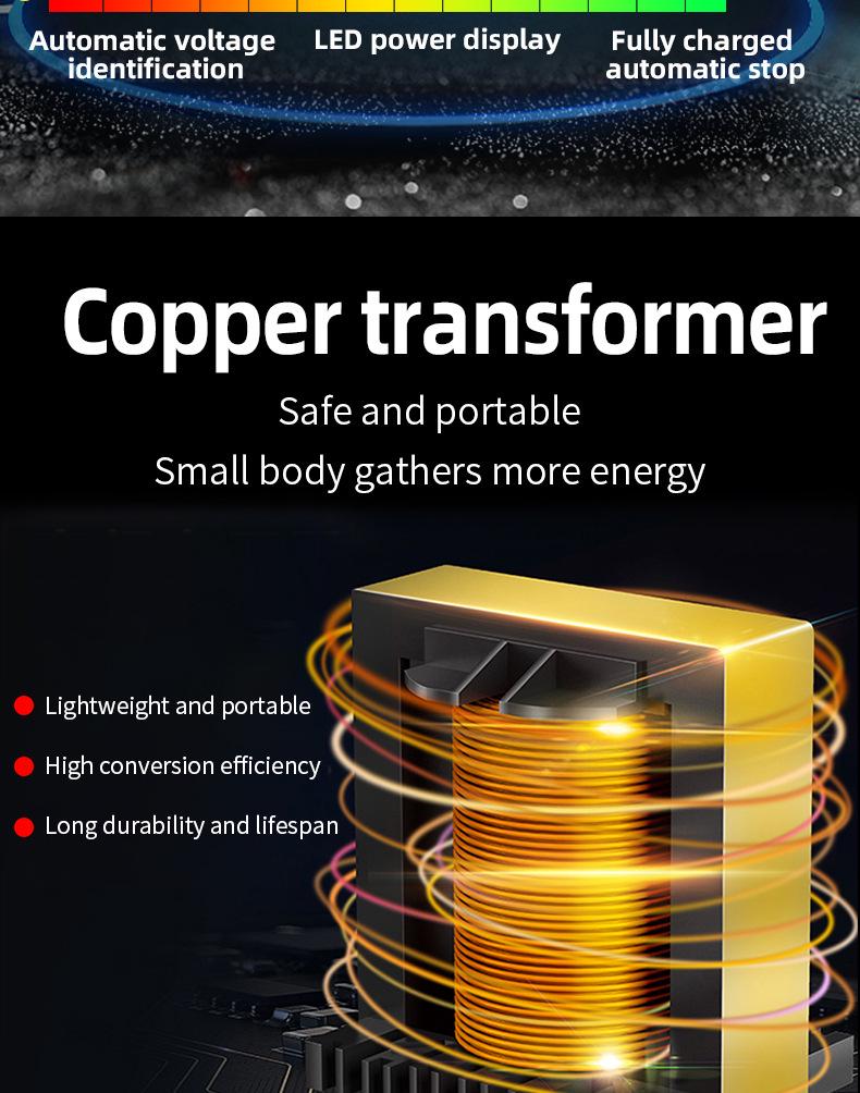 Умное мощное автоматическое зарядное устройство для аккумуляторов 12 В/24 В для легковых и грузовых автомобилей