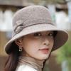 Korean Wool Basin Hat Women Autumn Winter Hats Warm Wool Vintage Hat Ladies