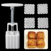 5Pcs Stamps 50g Square Flower Moon Cake Mold Mould Pastry Mooncake Hand DIY Tool