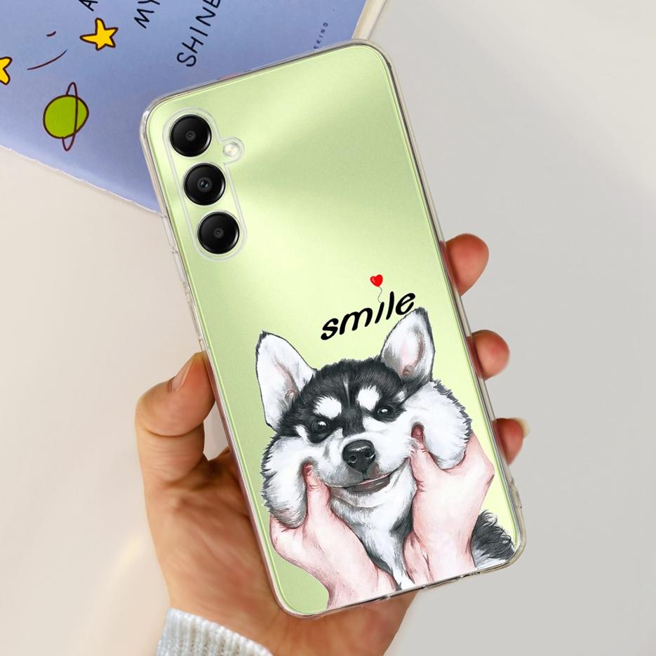 Чехол для Samsung Galaxy A05s SM-A057F Милый мультяшный чехол с кошкой Прозрачный силиконовый чехол для телефона для Samsung A05s A 05s Мягкий бампер