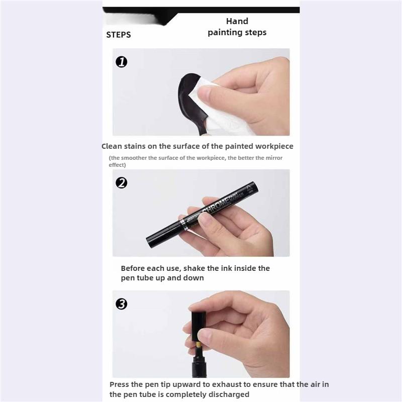 Металлический маркер с высоким глянцем, хром, для DIY моделей, поделок, зеркальный финиш, светоотражающий, эффект гальванического покрытия, металлический эффект, инструмент для письма