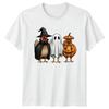 Funny Witch Ghost Pumpkin Chicken TShirt Farm Animal Halloween