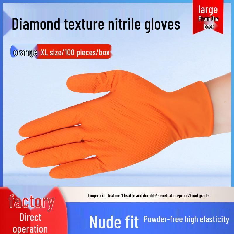 Thickened Non-slip Diamond Texture Nitrile Gloves for Household, Kitchen, Industrial, and Automotive Repair