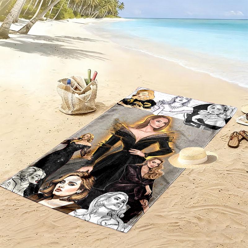 Adele POSTER Print Beach Towel, Large Soft Quick Dry Towel for Beach Camping Swimming
