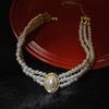 Multi-layer Pearl Pendant Jewelry Accessories Pearl Choker Fashion Retro Pearl Necklace  Women