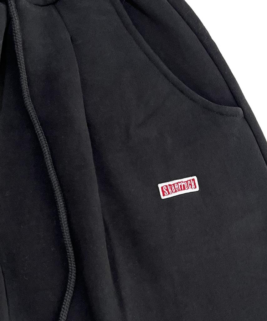 SK8ER ROCK Mini Logo Napping Sweat Curved Pants ((Black))