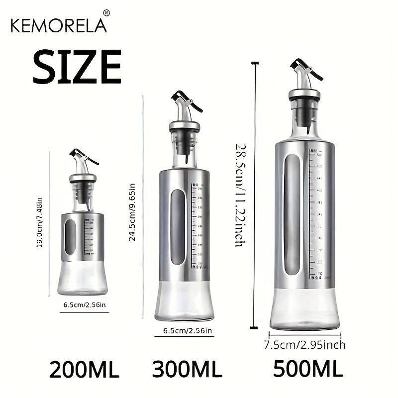 1/2PCS Glass Oil Bottle Olive Oil Dispenser Switch with Scale Sauce Seasoning Container Kitchen Outdoor Barbecue Supplies