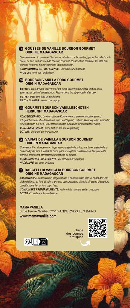 10 Gousses de VANILLE BOURBON GOURMET de Madagascar 14/16 cm Gousses Fraîches Longue Conservation, Sans Arômes Artificiels