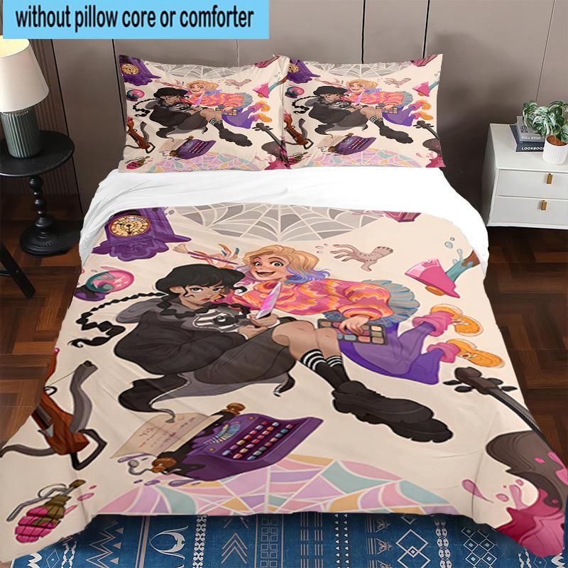 3PCS Stained Glass Gothic Romance 3pcs Bedding,Including 3PCS Duvet Cover And 2pcs Pillowcases Perfect for Christmas,Ideal for Bedroom, Dormitory