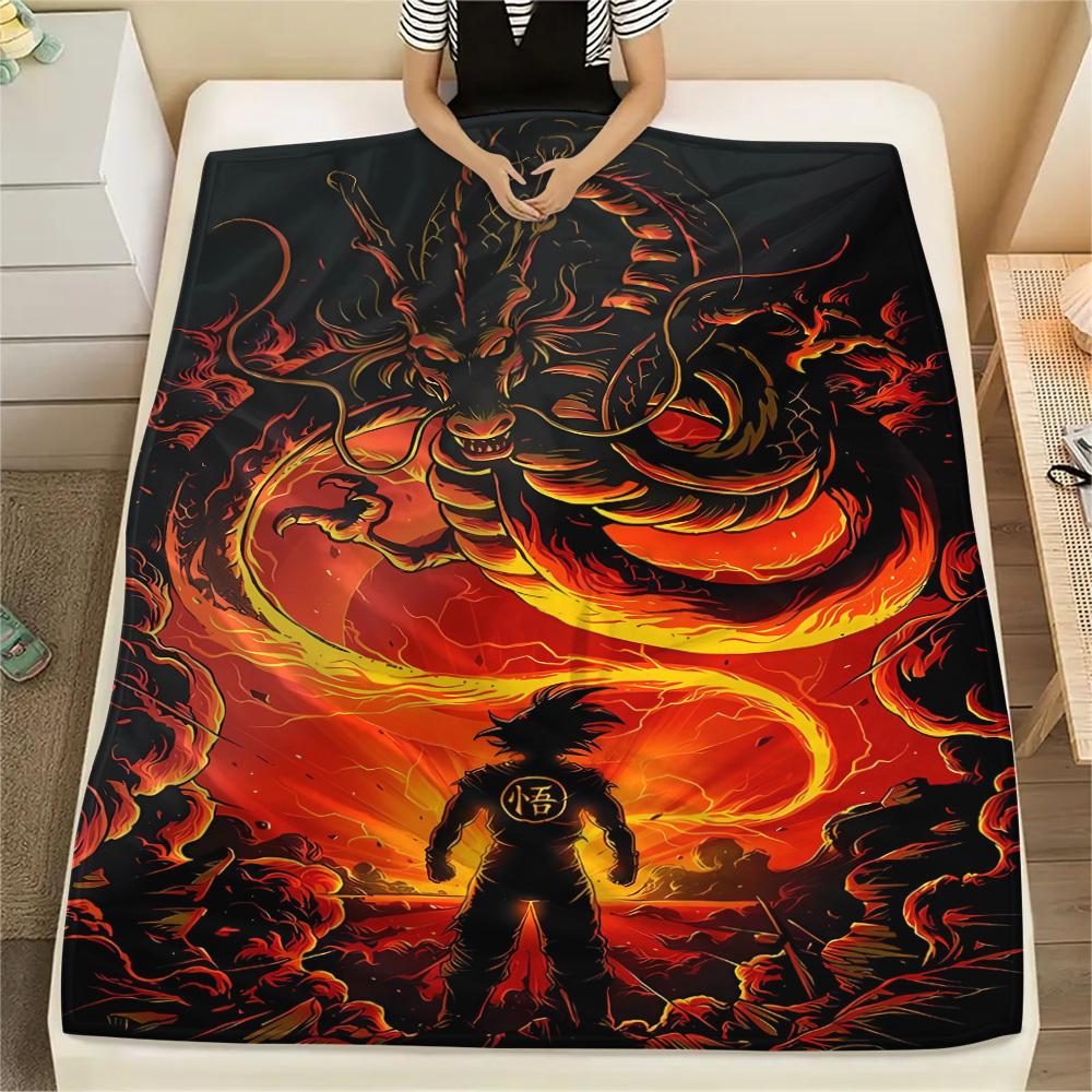 1PC Dragon Ball Super Patterned Flannel Blanket Suitable For All Seasons For Home Decor Warmth And Comfort Gifts Holiday Present