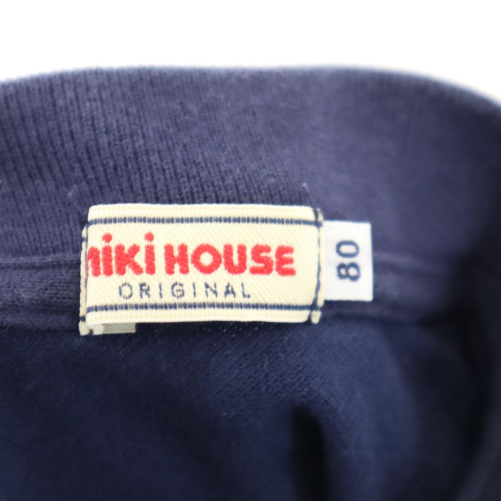 MIKIHOUSE Сделано в Японии Футболка-поло с коротким рукавом 80 Темно-синий Палевый Детская Б/У
