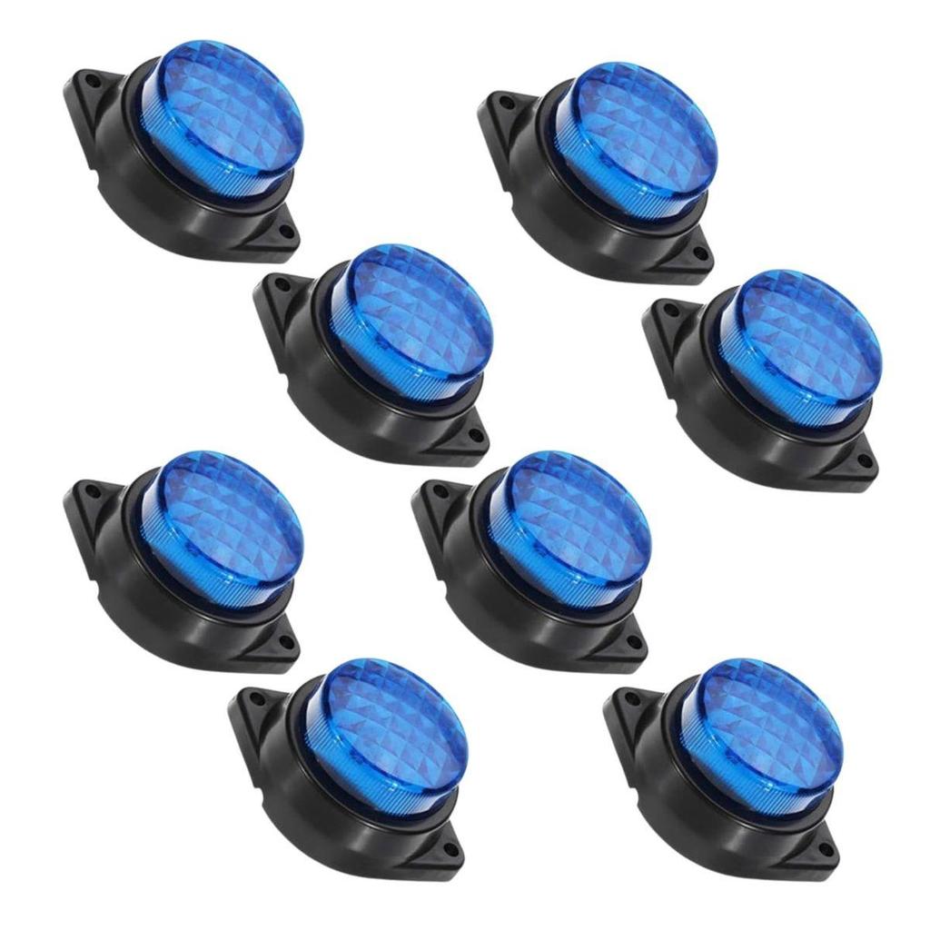 8 шт. 24 В светодиодные синие габаритные огни для прицепов – Водонепроницаемые круглые габаритные огни для полуприцепов, Freightliner, грузовых и универсальных прицепов