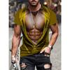 Забавная футболка с принтом мышц на 3D-принте, спортивная одежда для мужчин, летняя уличная футболка, топы, модная футболка с коротким рукавом в стиле Харадзюку