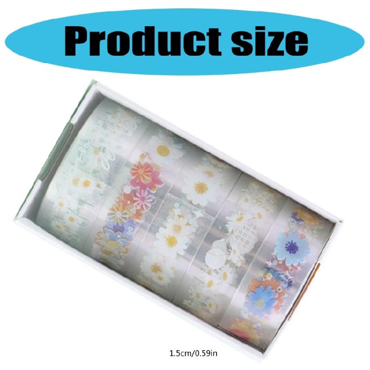 5 Rolls Clear Tape Butterfly Decorative Tape Flower Pattern Masking Tape Hand Account Tape Artists Tape Crafting Tape