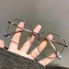 Myopia Glasses for Men and Women, Internet Celebrities, Plain Style, Retro Metal Literary Polygonal Glasses Frames