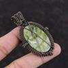 Зеленый арагонит, медный кулон, кулон с драгоценным камнем, завернутый в проволоку, ювелирные изделия из зеленого арагонита, кулон ручной работы, медная проволока, ювелирный подарок для мамы