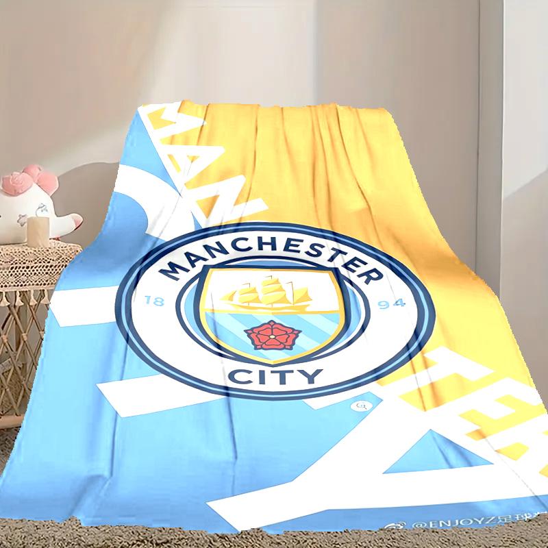 1pc Easy-Care Manchester United Manchester City Blanket, Perfect for Couch, Bed, Home, Travel & More, Warm & Durable Printed Blanket