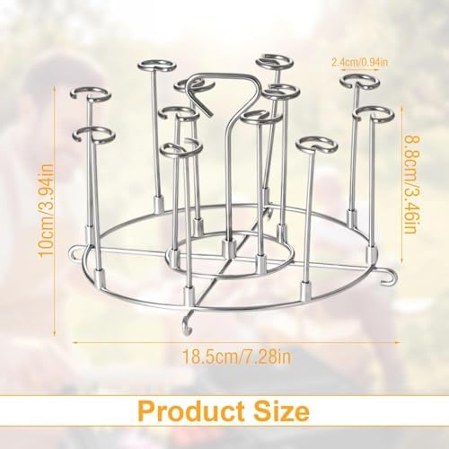 MUNTE Air Fryer Skewer Stand Detachable Vertical Skewer Rack Set Round Airfryer Rack 18.5×10 cm for Grilled Chicken Wings Kebabs Sausages