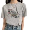 Paris Tshirt Women Y2K Streetwear T Shirt Girl Y2k 2000s Manga Clothes