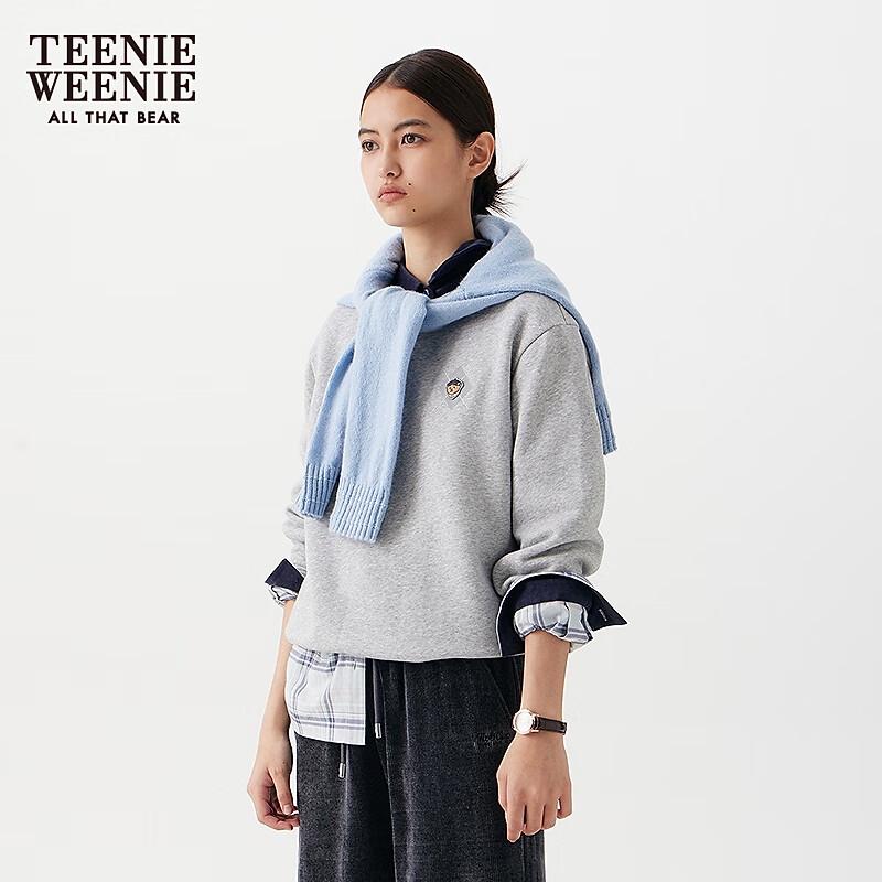 Женский свитшот Teenie Weenie с вышивкой медведя и круглым вырезом