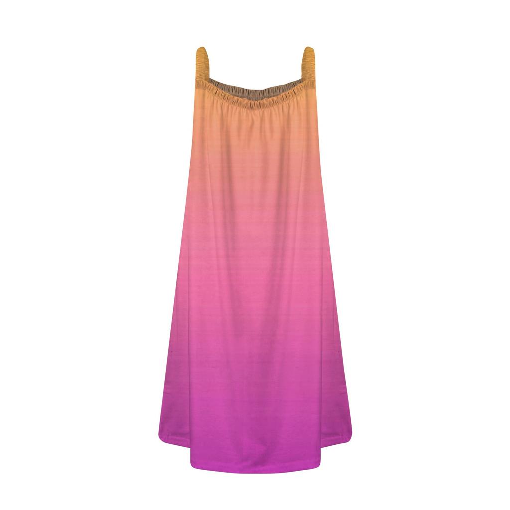 Fashion Summer Sundress For Women Casual Print Sleeveless Cute  Sling Beach Dress