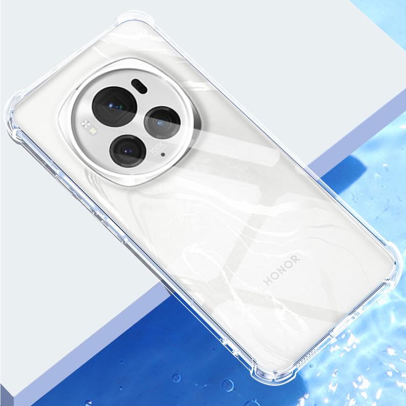 Противоударный прозрачный чехол для Honor Magic6 Pro 6.8" Мягкие силиконовые прозрачные задние крышки для телефона Honor Magic 6 Защитная камера