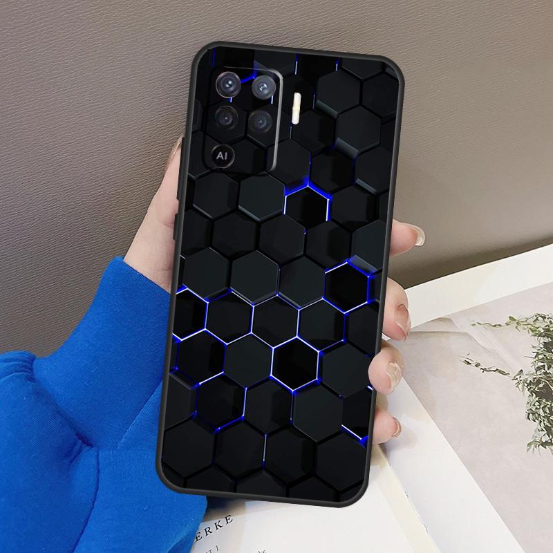 3D Шестиугольный Чехол для Oppo A5 Pro A15 A17 A57 A77 A18 A38 A58 A78 A98 A94 A74 A54 A16 A76 A96 A40 A60 A80