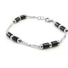 Les Trésors De Lily [I9097] - Silver-black 'Choréographie' Steel Bracelet
