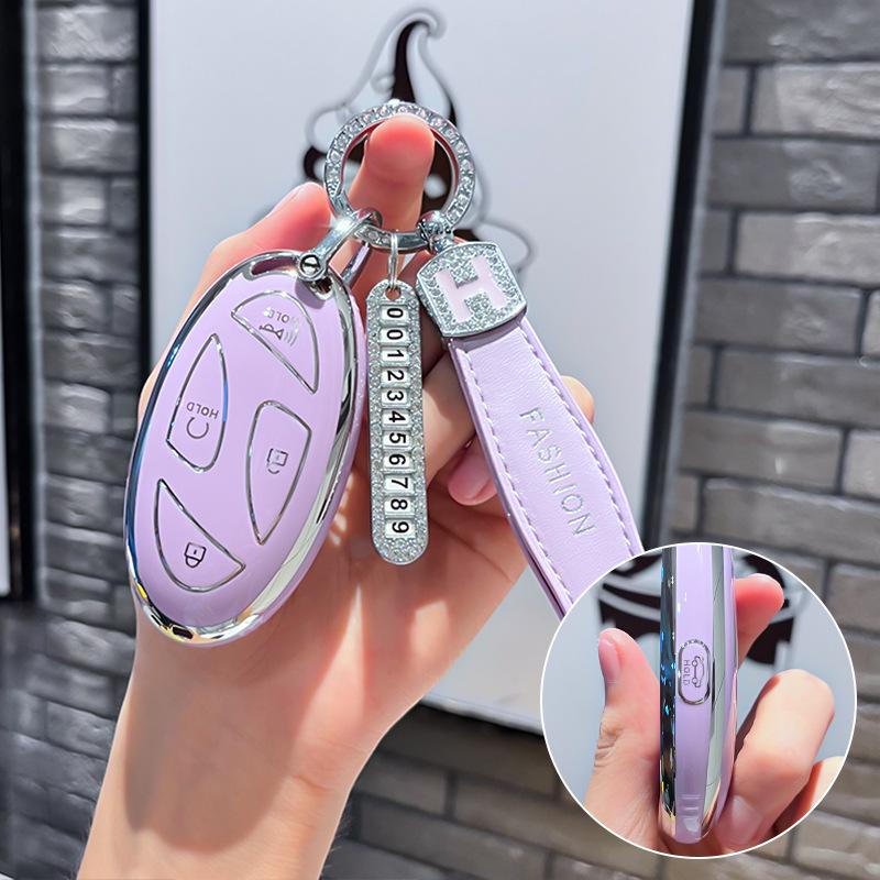 TPU Car Remote Key Case Cover Protect Shell Fob For New Hyundai Kona SX2 EV Grandeur GN7 IONIQ 6 2023 2024 Auto Accessories