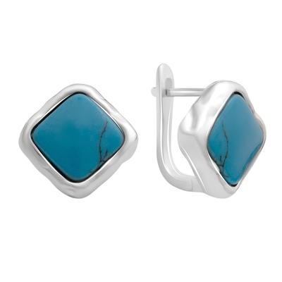 Серебряные серьги с бирюзой (60002227)