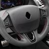 Наклейка из настоящего мягкого углеволокна для Renault Fluence Megane RS 2009 2010 2011 2012 2013 2014 2015 LHD RHD Отделка рулевого колеса автомобиля