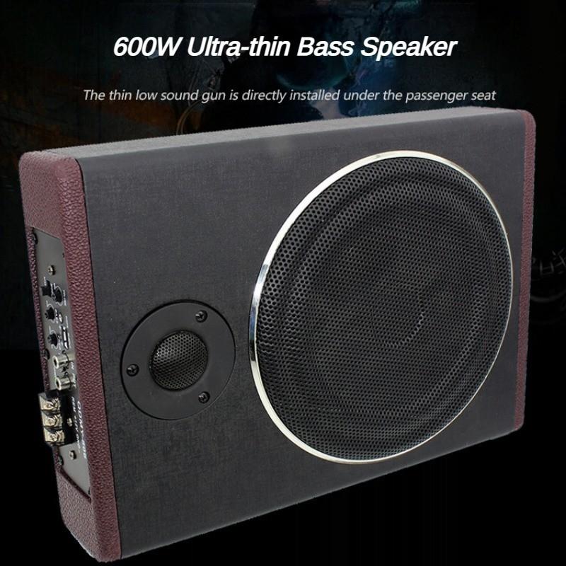 600W High Power Subwoofer 8/10 Inch Small Portable Car Bluetooth Speaker Ultra-thin Car Audio System