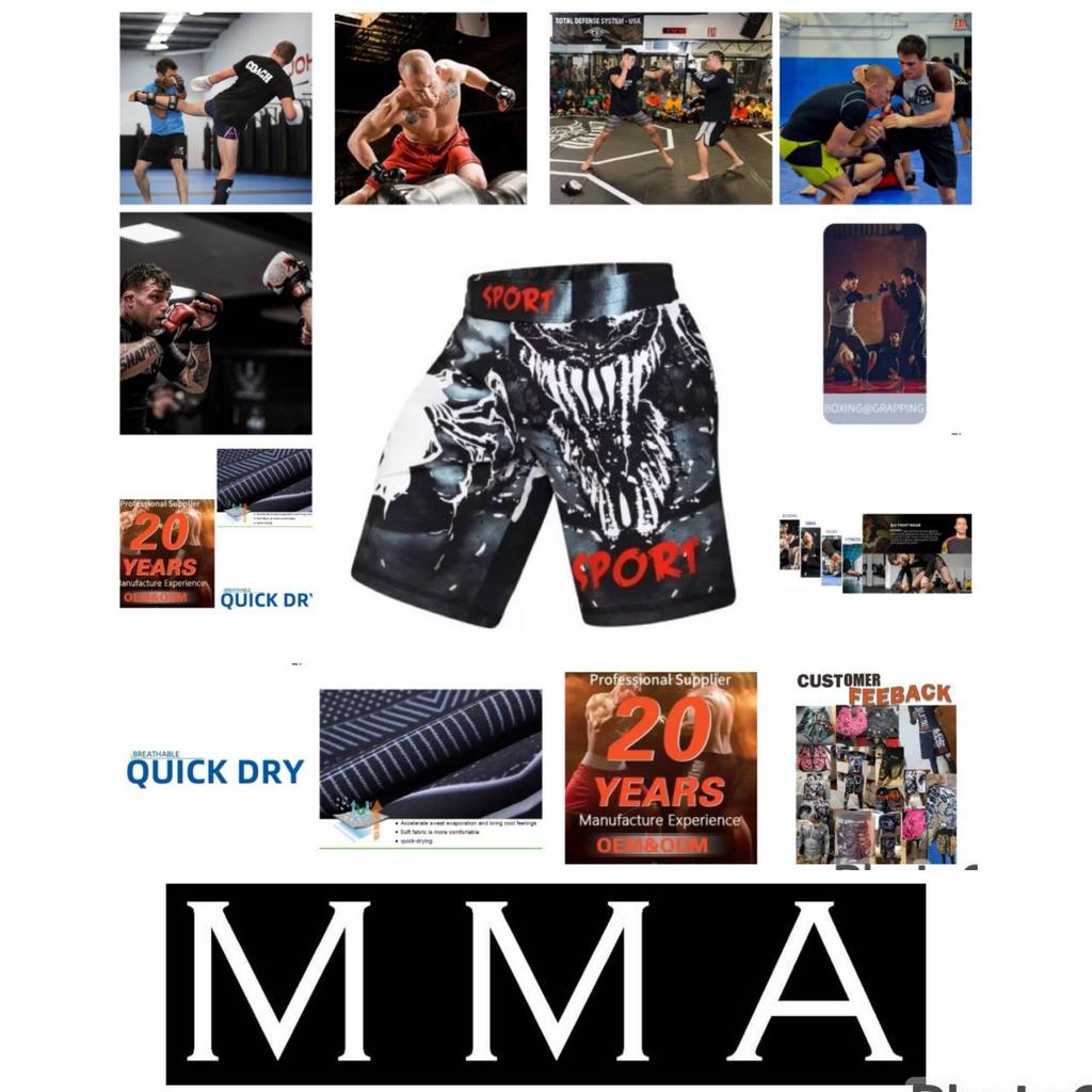 Муай-тай Кикбоксинг Бокс ММА UFC Повседневные Шорты Спортзал Спорт Унисекс Мужские Женские Фитнес Тренировка Быстросохнущие Принт Эластичная Талия Фитнес-тренировки