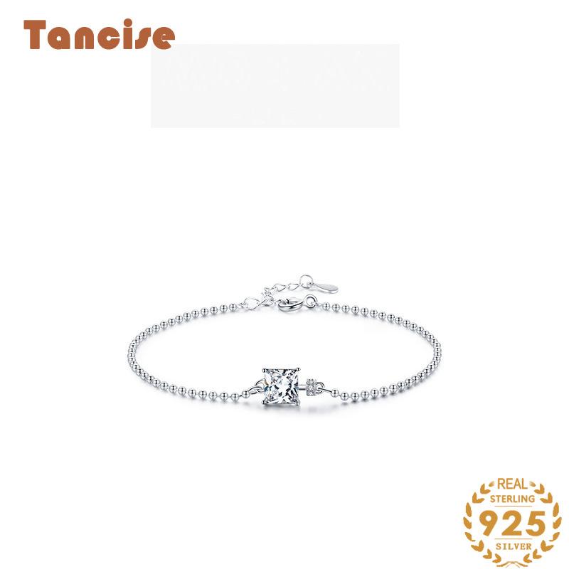 Браслет из стерлингового серебра 925 пробы, ювелирные изделия, геометрические бусины, браслеты-цепочки, модный тонкий свадебный подарок для подруги, женщин