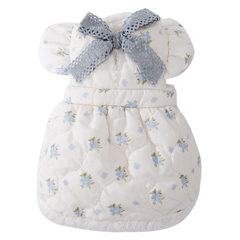 Собачья юбка из свежего стеганого хлопка, парная юбка, для собак средних и маленьких пород, тедди, осенне-зимняя, бархатная, теплая одежда для питомцев