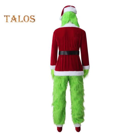 1 Set Christmas Costume Includes Top Pants Hat Belt Gloves And Shoe Cover Cartoon Furry Animal Cosplay Santa Performance Drama Stage Opera Outfit
