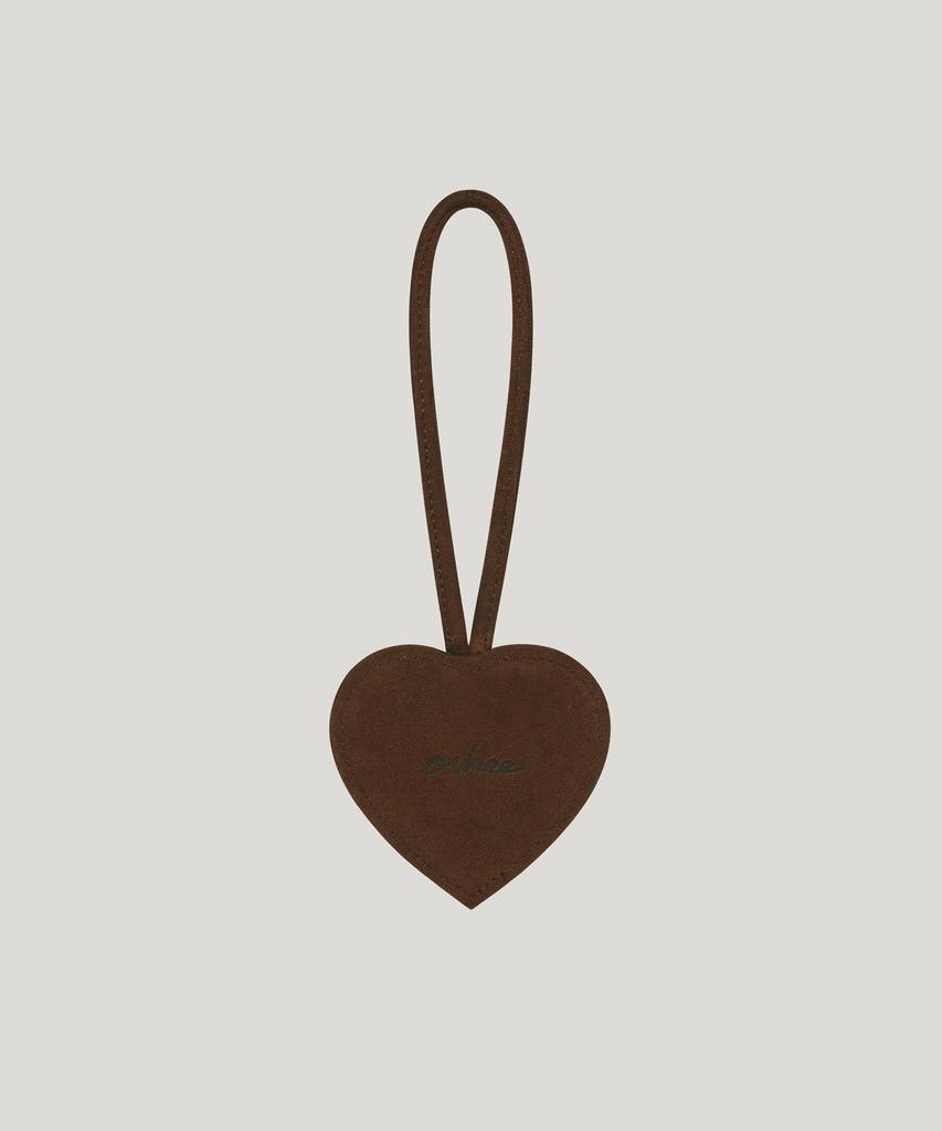 Подвеска-зеркальце Ovhee Heart Suede_Шоколад