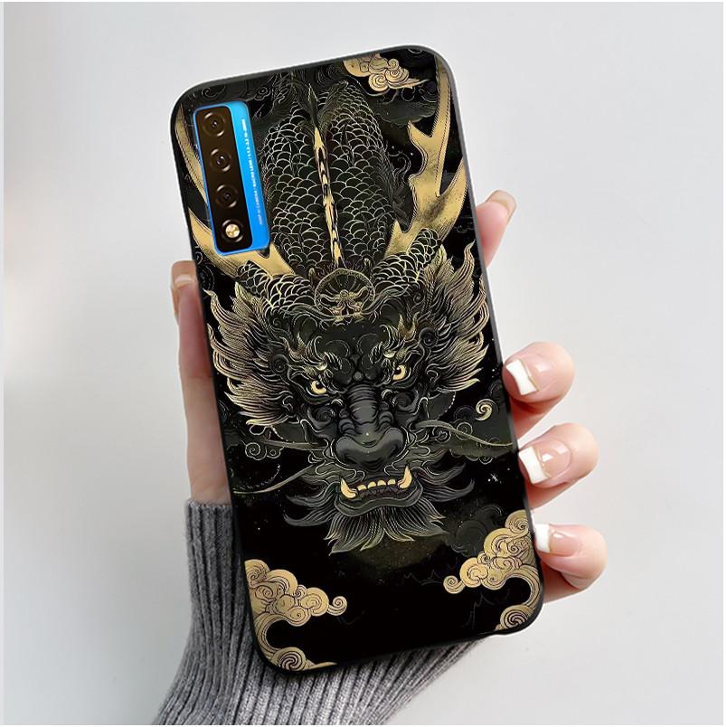 Чехол для TCL 20 20S 20 Pro 5G 20L Plus 20L+ Чехол Роскошный Дракон Милый Крутой Мальчики Девочки Черный Мягкий Силиконовый Чехол для Телефона Задняя Крышка