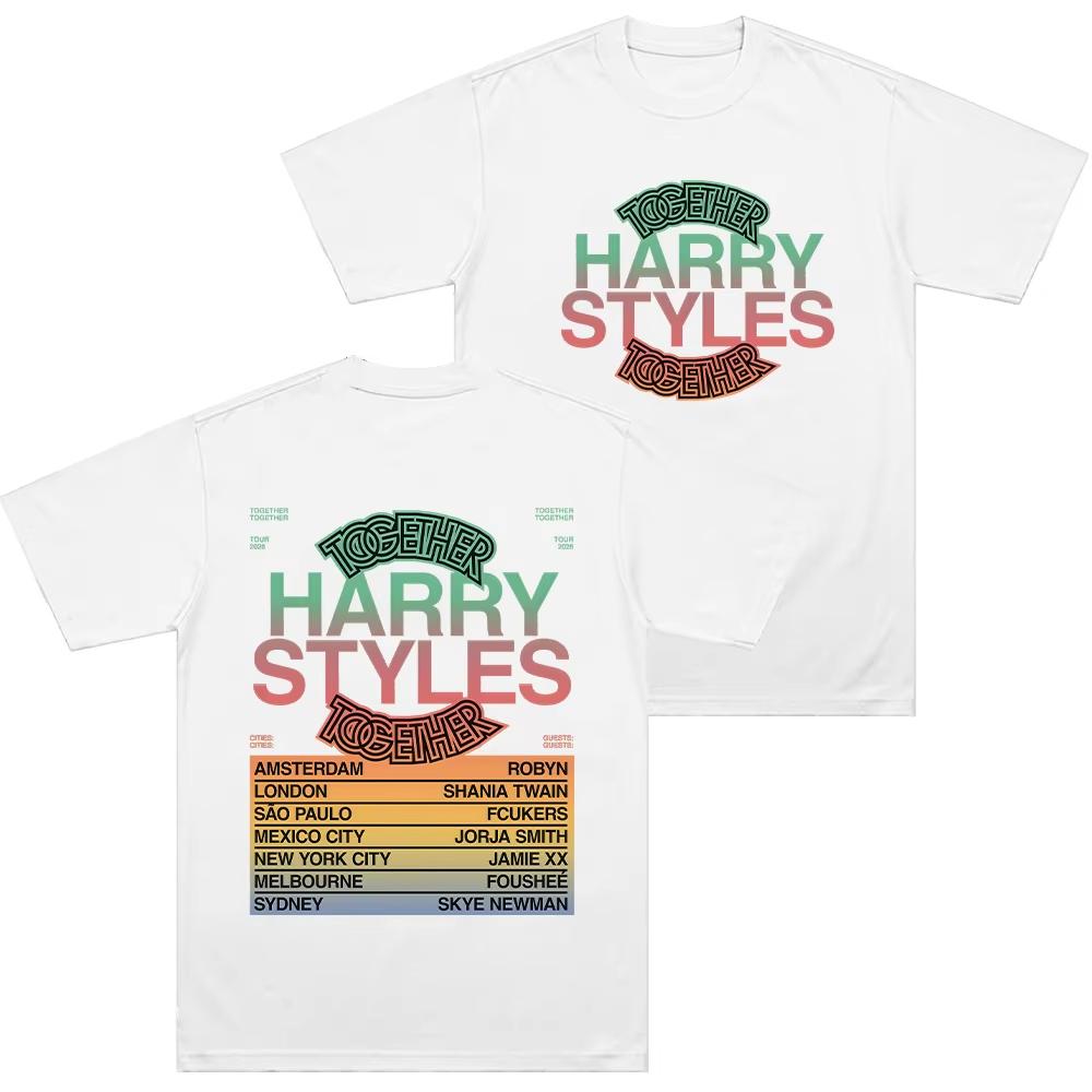 HarryStyle Together Tour 2026 Футболки Свитшот Хлопок Удобная Футболка Короткие Рукава Модная Женская Мужская Одежда Повседневные Топы
