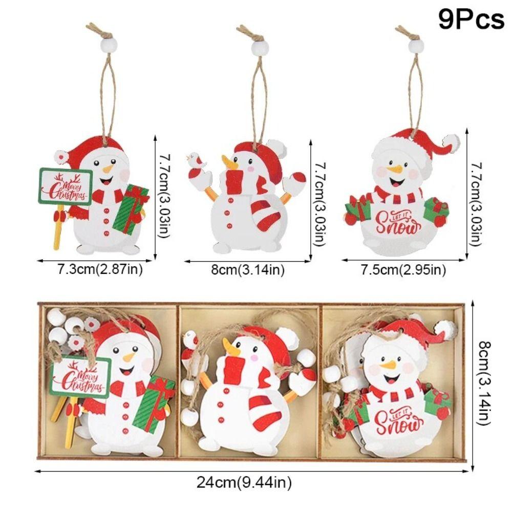 9 шт./компл. Деревянная поделка Рождественская деревянная подвеска Рождественская елка ломтики украшение Рождественская елка