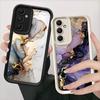 Fashion Marble Phone Case For Samsung Galaxy S24 Ultra S25 Plus S23 S22 S21 S20 S24 FE A55 A54 A15 A35 Soft Soft Silicone Cover