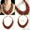 Creative Colored Wooden Bead Woven Necklace Neck Accessories For Men And Women